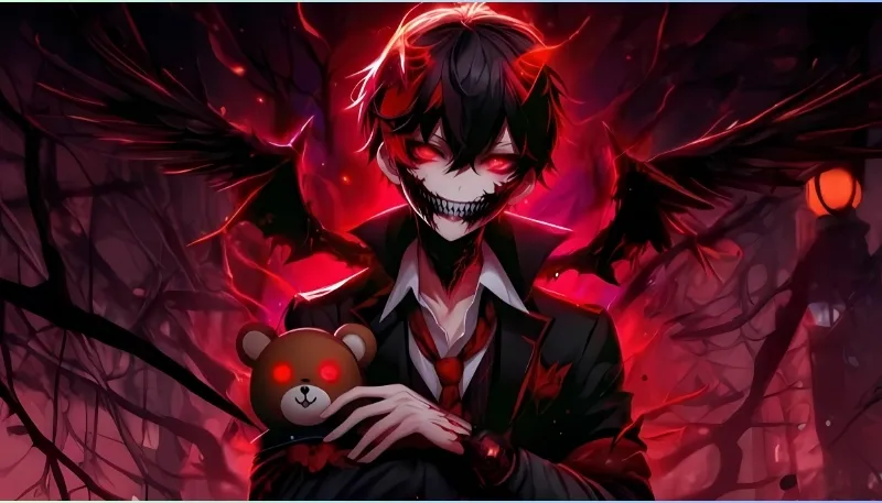 Ảnh đại diện ác quỷ anime với tông màu nổi bật