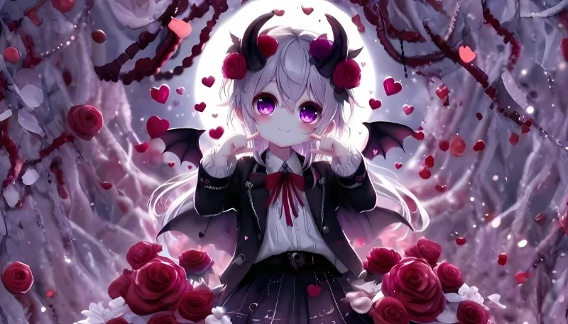 Ác quỷ anime nam với ánh nhìn sâu thẳm