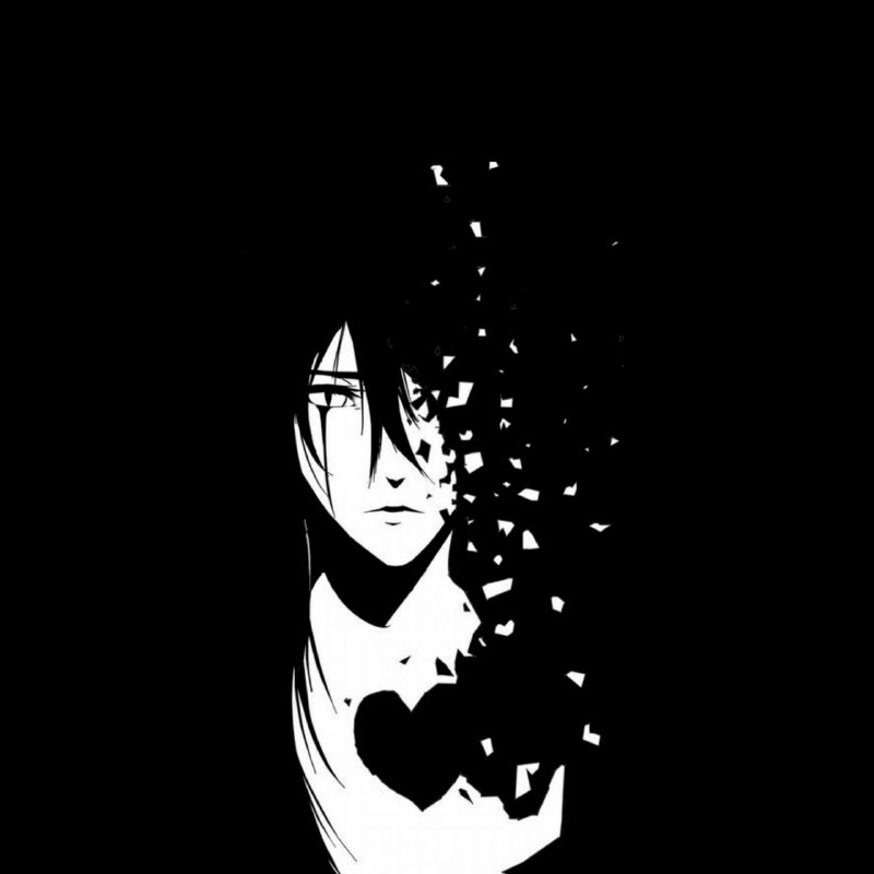 Hình ảnh anime buồn màu đen