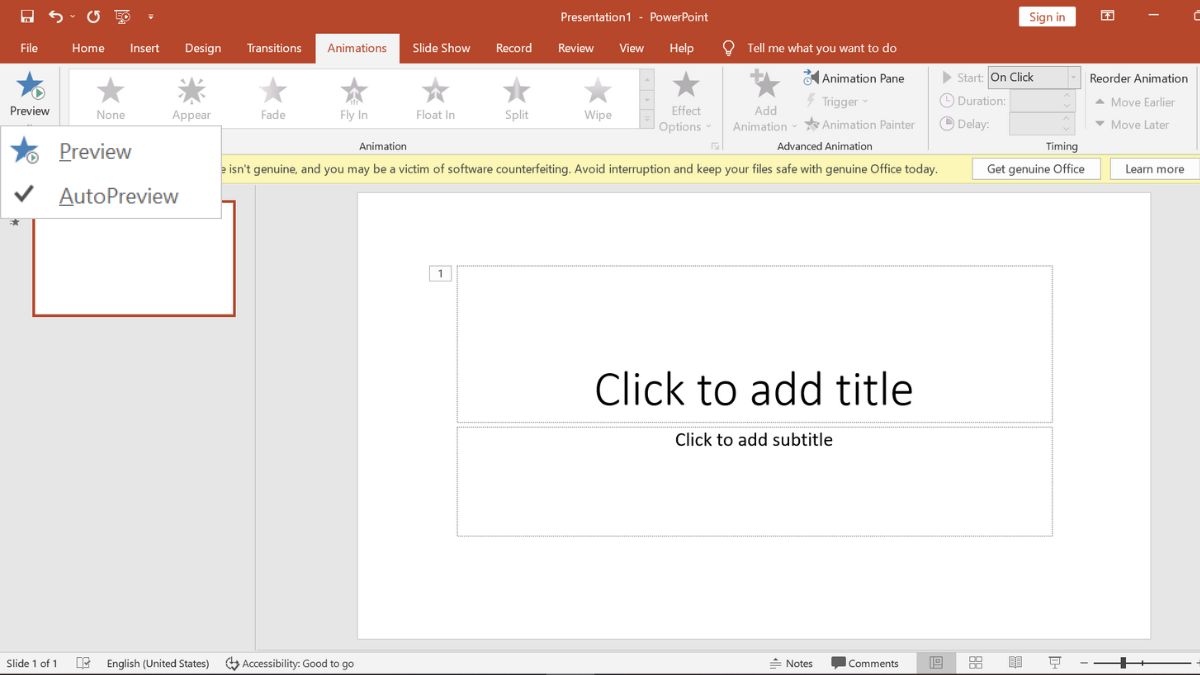 Bước 2: Cách làm hiệu ứng cho chữ trong Powerpoint