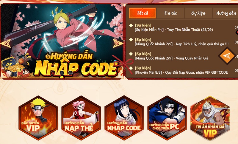 code Huyền Thoại Nhẫn Giả