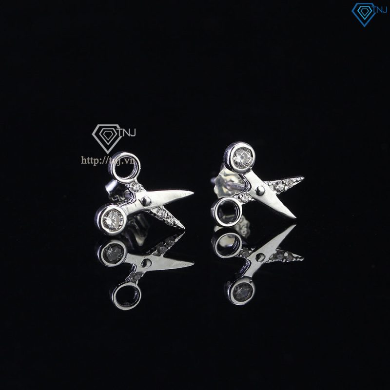 Bông tai bạc nam hình chiếc kéo BTA0101