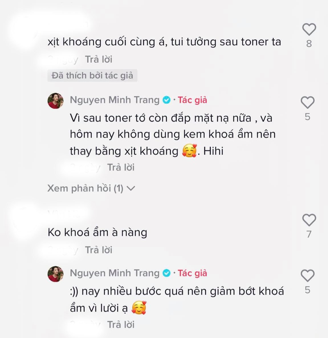 Đây chính là câu trả lời của cô nàng. Skincare không nên rập khuôn theo công thức mẫu mà thay vào đó, hãy cảm nhận làn da của mình, quá nhiều lớp sẽ dễ phản tác dụng và sinh mụn.