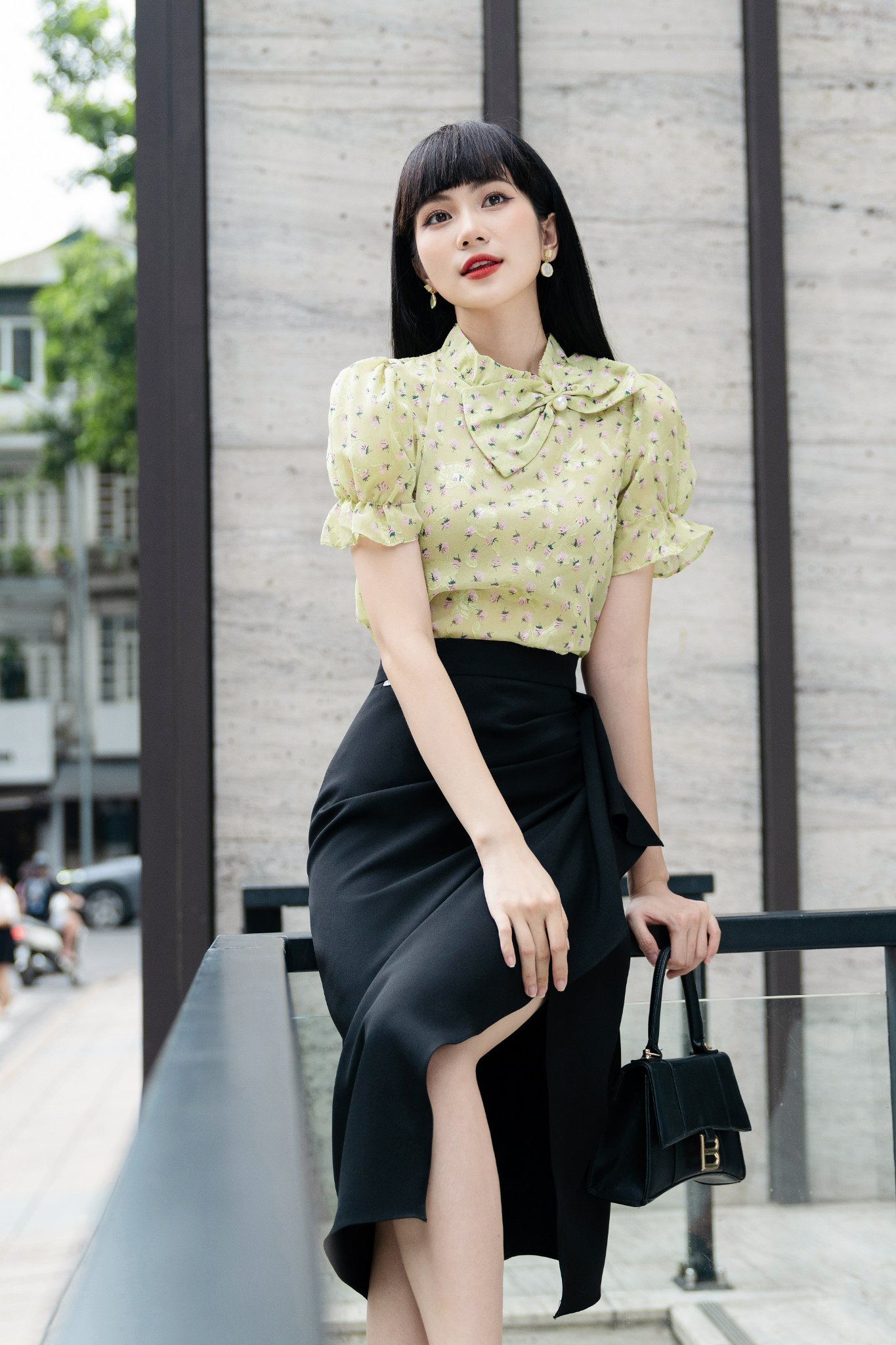 Áo sơ mi công sở nữ SM358 màu xanh (5)
