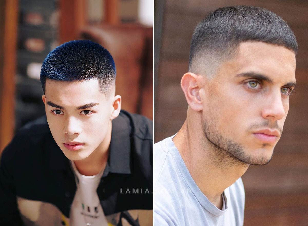 Toc Crew Cut cho nam mat dai