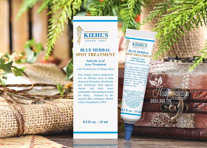 Kem trị mụn thần thánh Kiehl’s Blue Herbal Spot Treatment 15ml của Mỹ