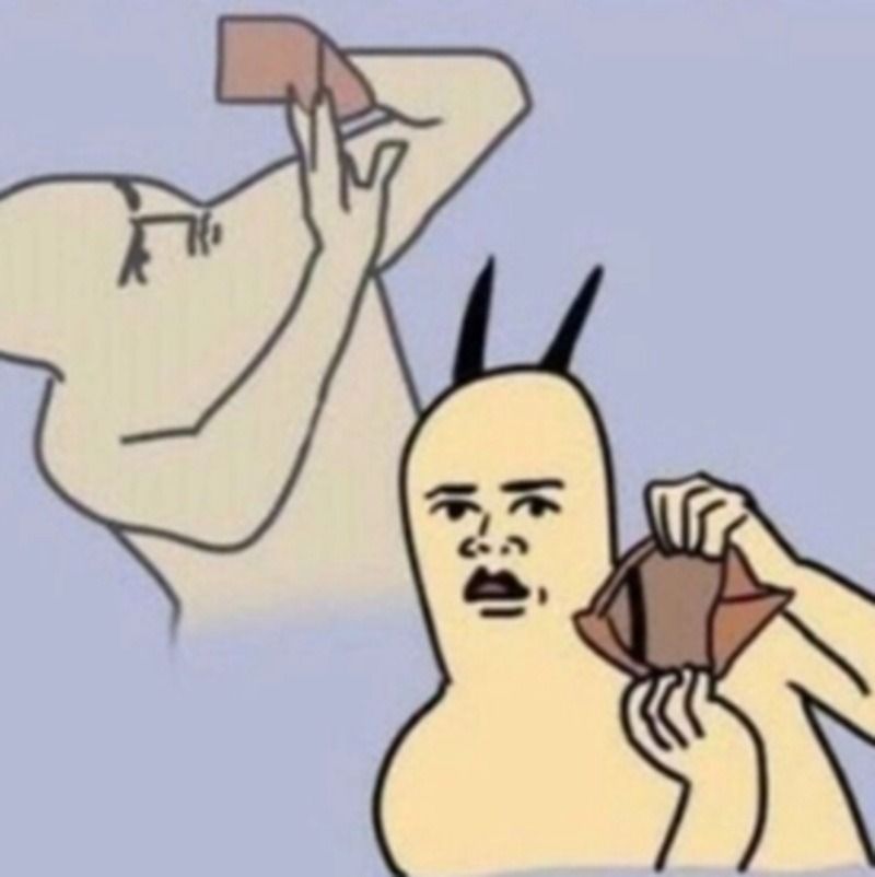 meme hết tiền