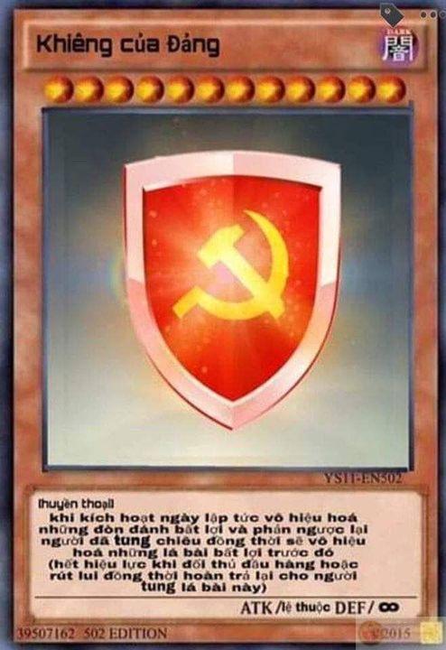 Lá bài meme đảng thường xuất hiện trong bình luận dạo để tạo hiệu ứng hài hước