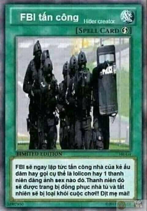 Ảnh chế lá bài FBI thường dùng khi câu chuyện vượt giới hạn một cách lầy lội