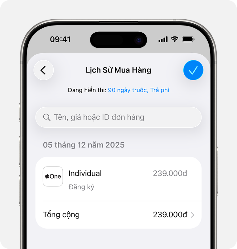 Xem lịch sử mua h&agrave;ng của bạn tr&ecirc;n App Store v&agrave; c&aacute;c dịch vụ truyền th&ocirc;ng kh&aacute;c của Apple
