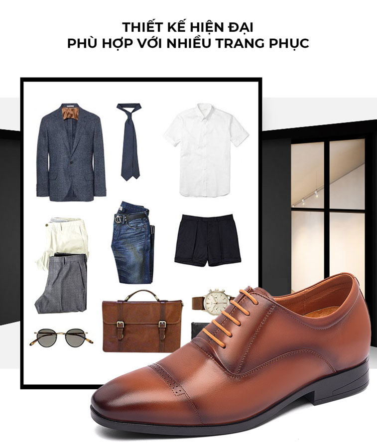 Giày tăng chiều cao nam NC18 dễ dàng phối mọi loại trang phục