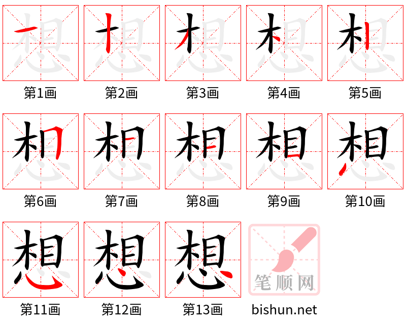 Học về chữ Nhớ trong tiếng Trung (想, 记) phổ biến