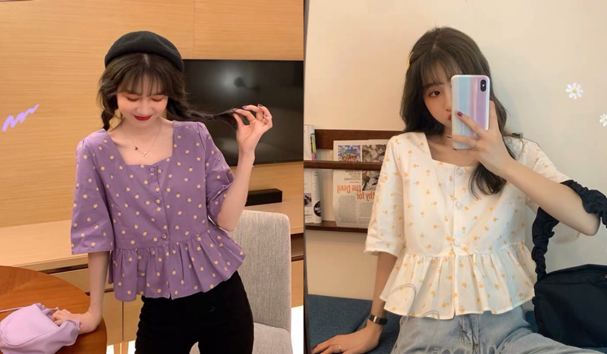 Áo babydoll cổ vuông