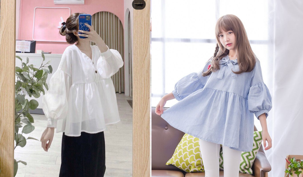 Áo babydoll với chân váy ngắn