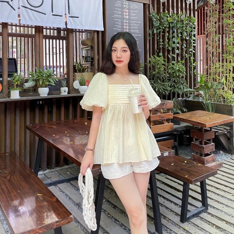 Áo babydoll hoa nhí