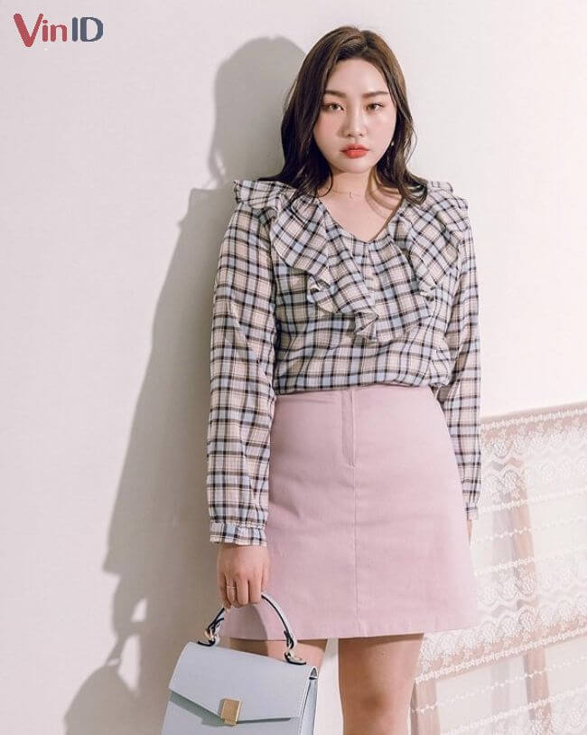 Chân váy chữ A mix áo sơ mi