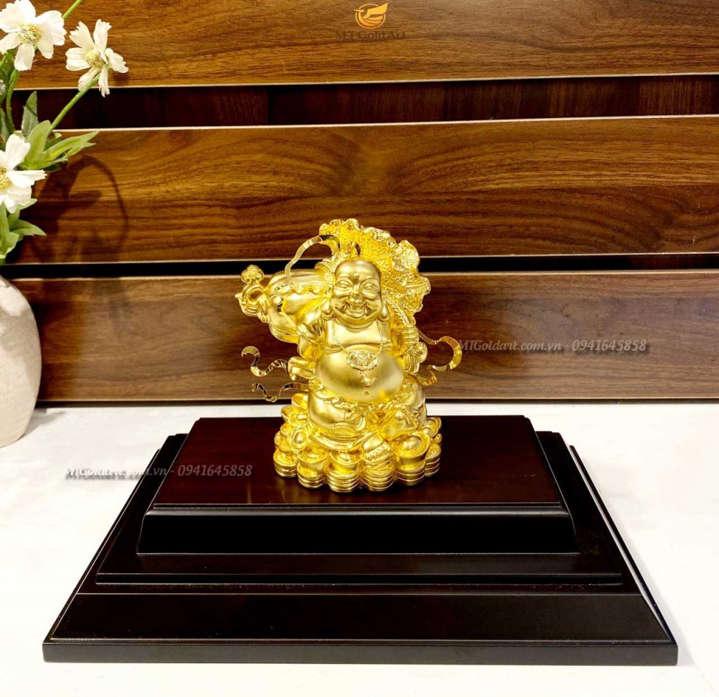 quà tặng khai trương công ty- tượng phật di lặc dát vàng