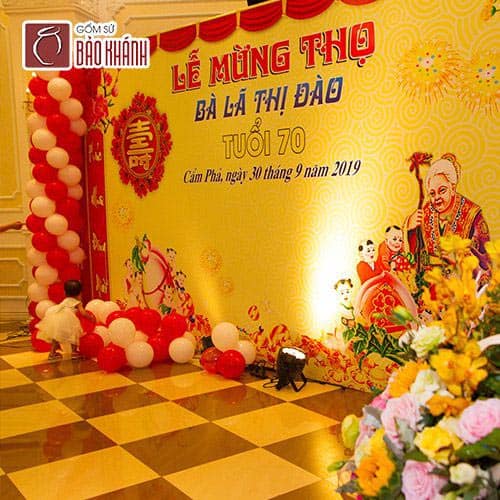 Quà tặng mừng thọ 70 tuổi- Tượng tùng hạc hiên diên dát vàng