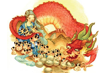 Âu Cơ the Fairy Princess, The Dragon Lord Lac Long Quân, and Water Culture.