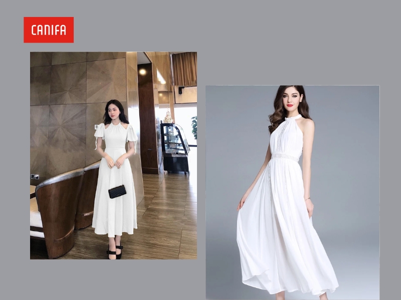 set đồ đi chơi tết cho nữ với đầm cổ yếm