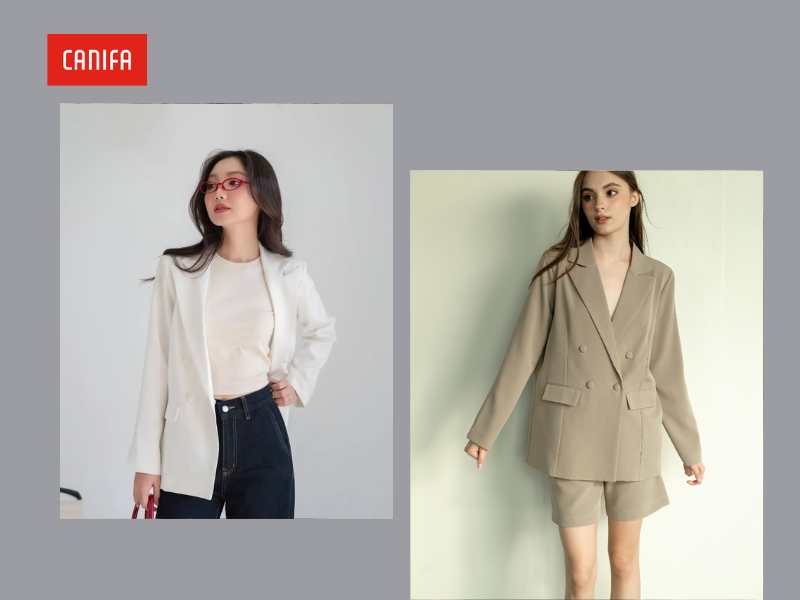 outfit mặc tết với áo blazer
