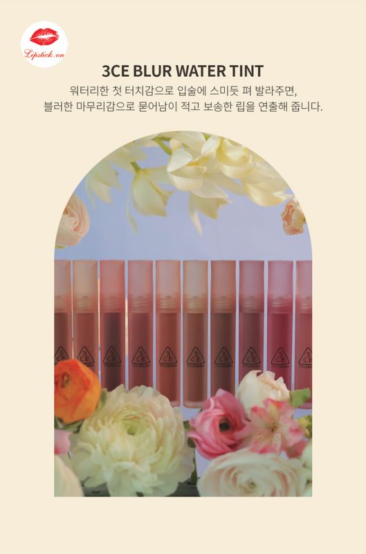 Son 3CE Play Off Đỏ Cam San Hô – Blur Water Tint