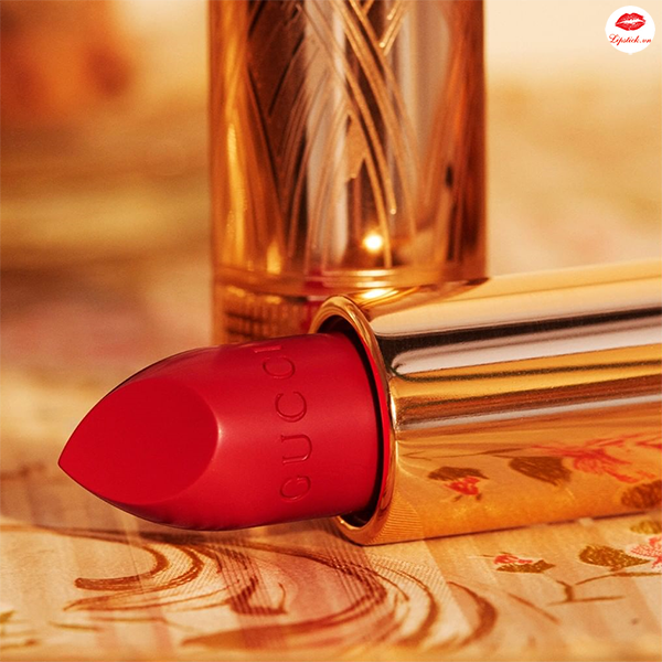 Son Gucci 302 Agatha Orange Màu Cam Đỏ – Satin Lipstick
