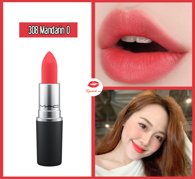 Son MAC Mandarin O 308 Màu Hồng Cam – Powder Kiss