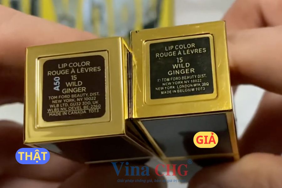 Con tem bên dưới son Tom Ford thật và giả