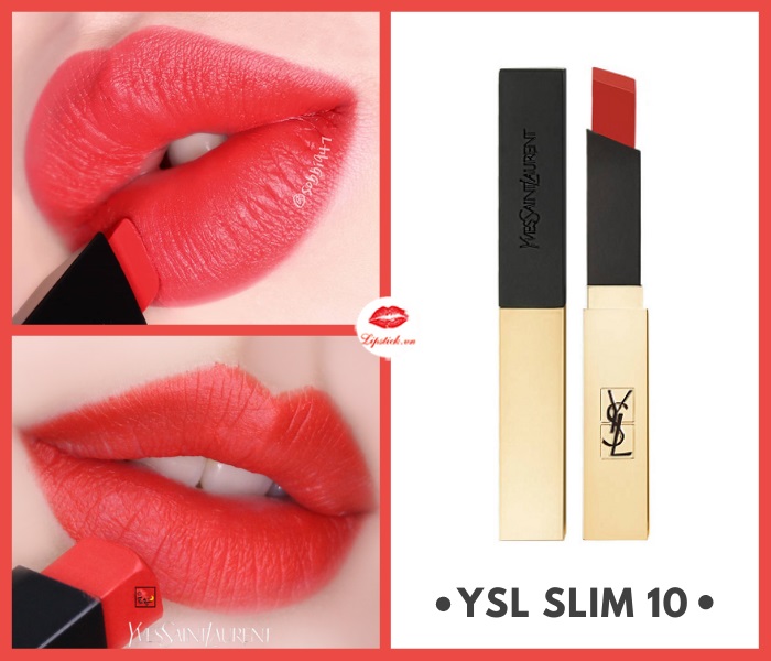 Son YSL 10 Corail Antinomique Màu Đỏ Cam