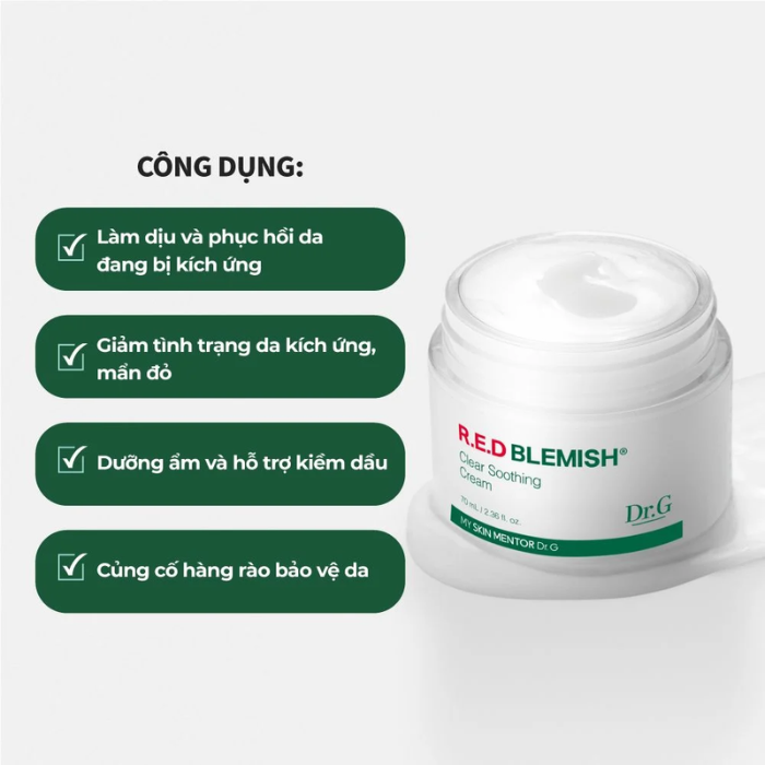 Kem Dưỡng Dành Cho Da Mụn Dr.G R.E.D Blemish Clear Soothing Cream