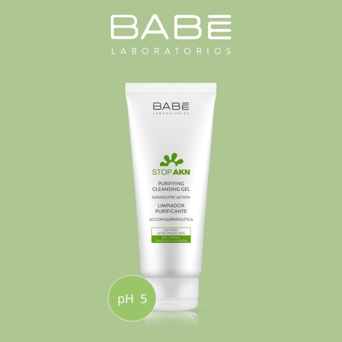Gel Rửa Mặt Cho Da Dầu Mụn Laboratorios BABE Stop AKN Purifying Cleansing Gel