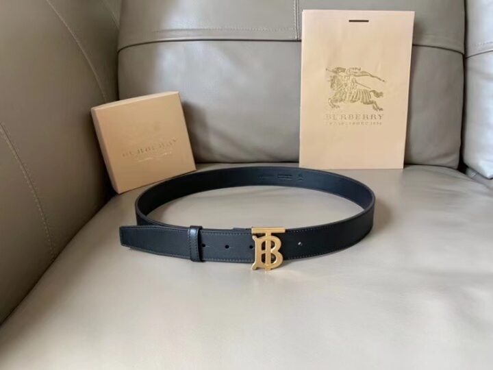 Thắt lưng Burberry siêu cấp dây trơn khóa vàng TLB14