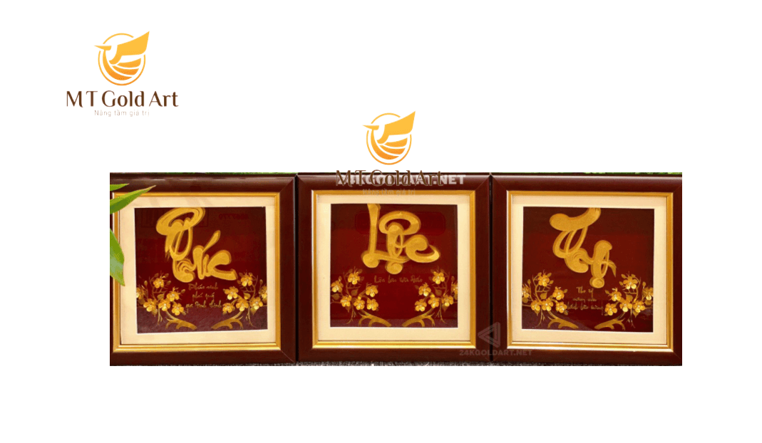 Tranh dát vàng - Quà mừng đại thọ thiết kế theo yêu cầu