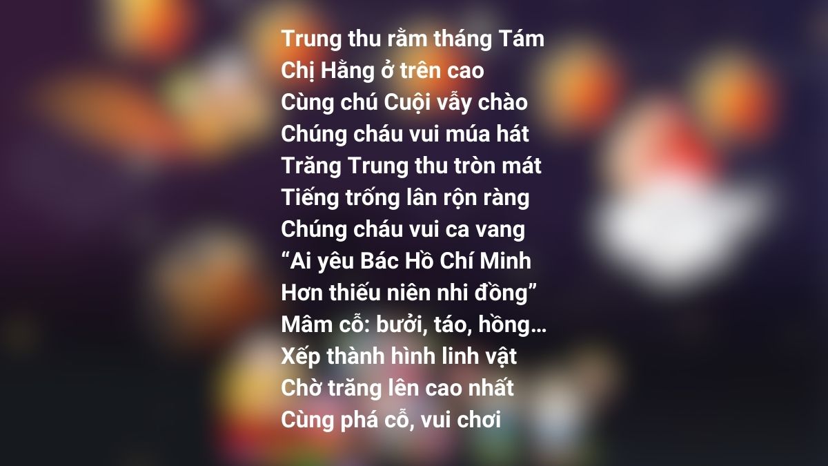 Bài thơ Tết Trung thu dễ nhớ