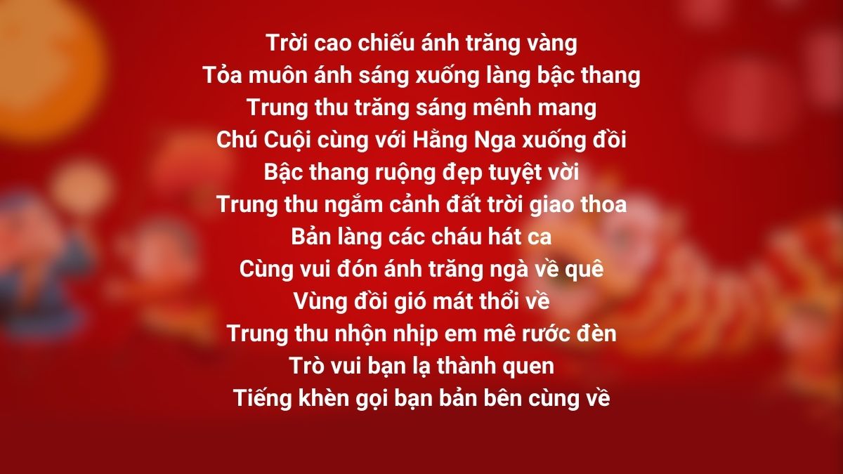 Bài thơ Tết Trung thu sâu lắng