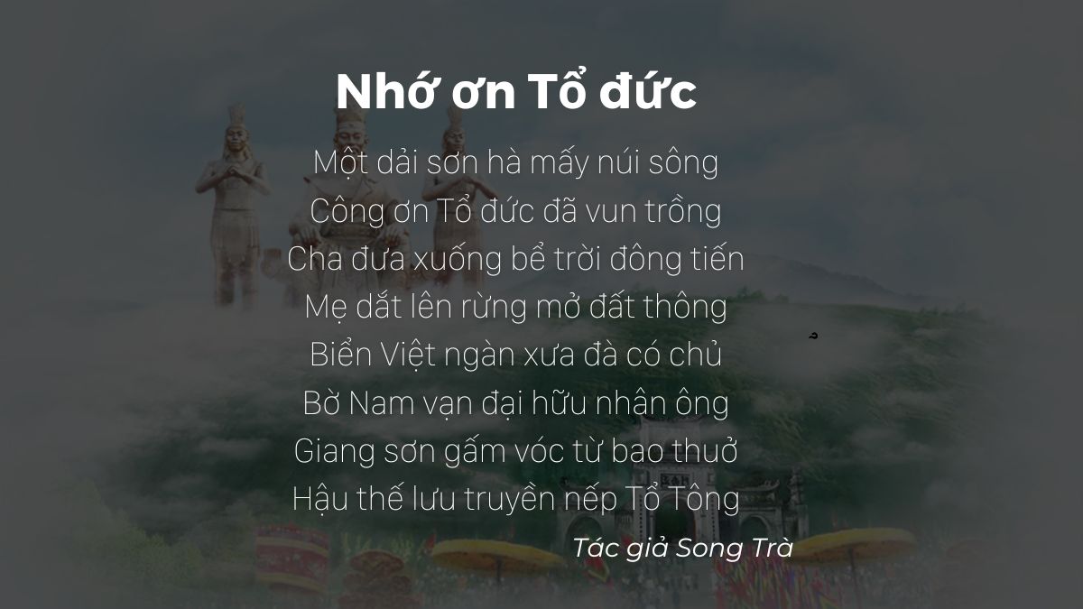 Bài thơ Nhớ ơn Tổ đức