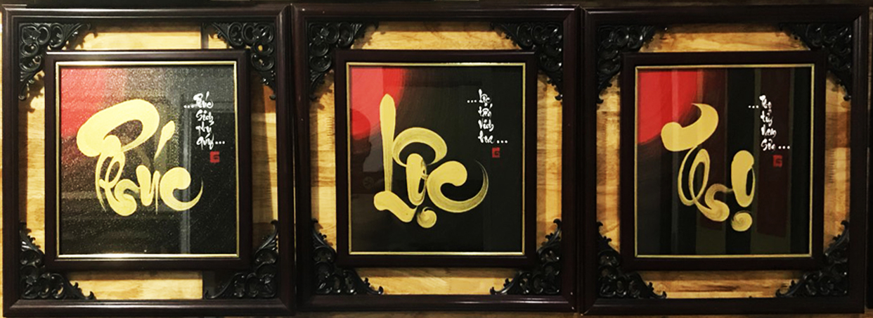Bộ Tranh thư pháp Phúc - Lộc - Thọ ý nghĩa