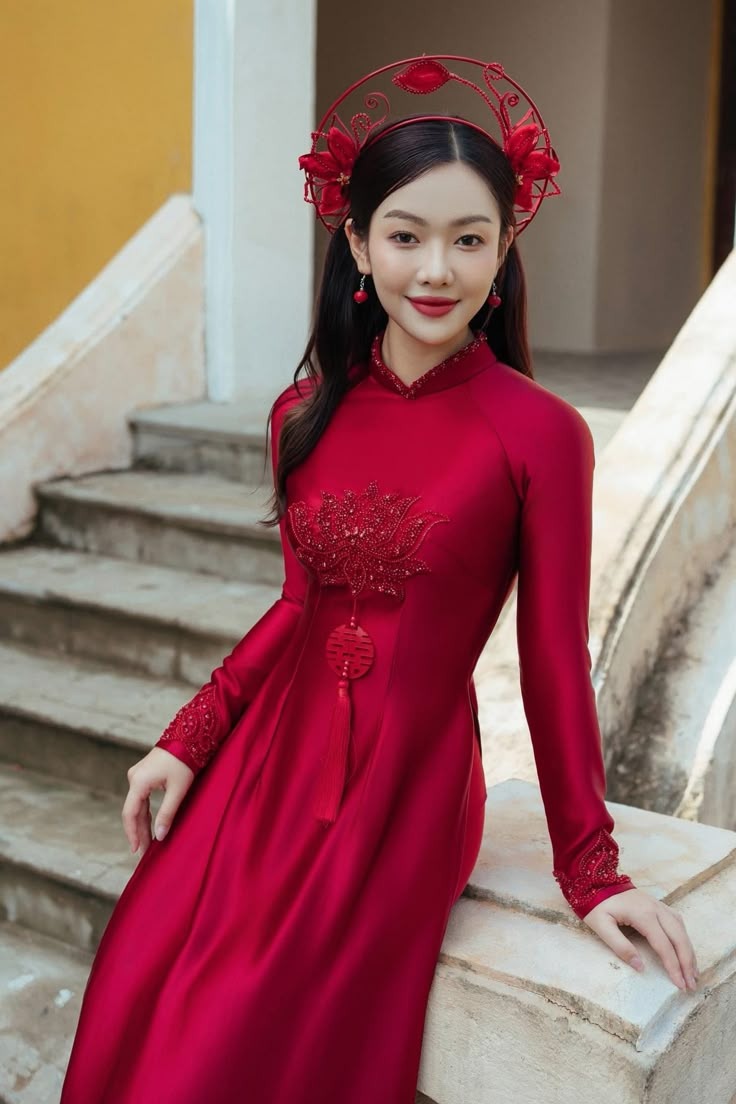 Các kiểu tóc cho cô dâu mặc áo dài