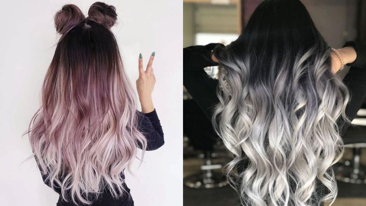 cách Tóc uốn gợn sóng nhuộm ombre