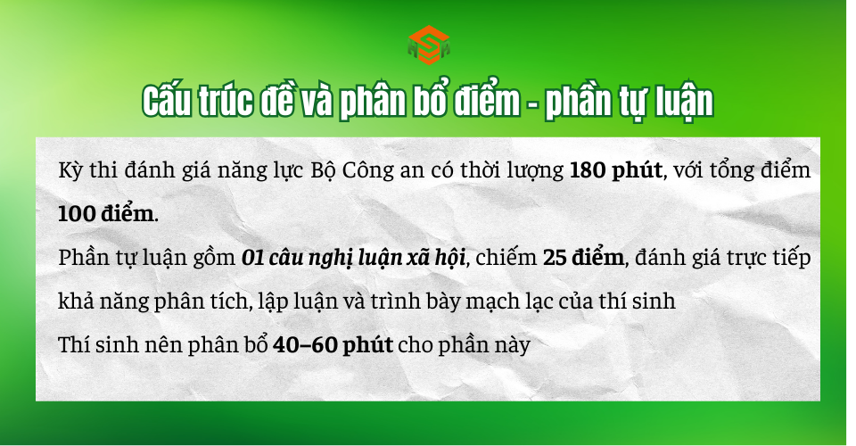 Ôn luyện phần tự luận Đánh giá năng lực Bộ Công An 2026 - Kỹ năng ăn điểm