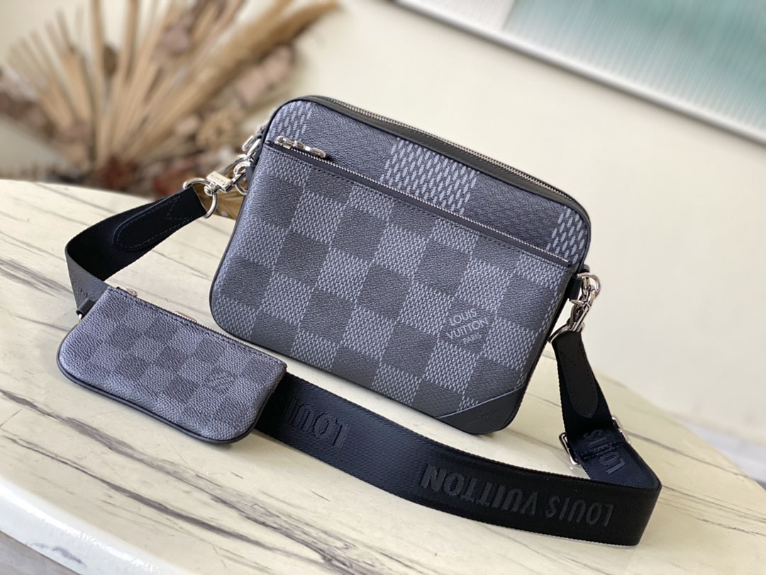 Túi đeo chéo Louis Vuitton Trio Messenger Bag họa tiết caro Like Auth