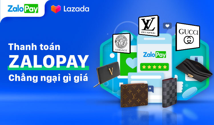 Mua ví nam hàng hiệu chính hãng trên LazMall thanh toán ZaloPay