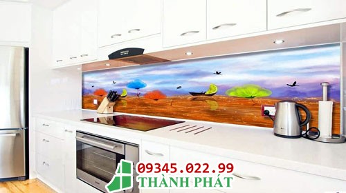 Hòa mình với thiên nhiên khi sử dụng kính ốp bếp 3d