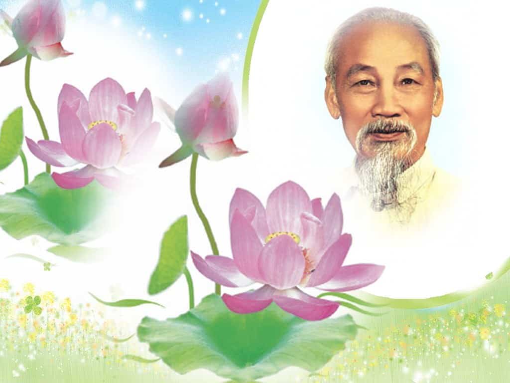 Hình ảnh bác Hồ và hoa sen