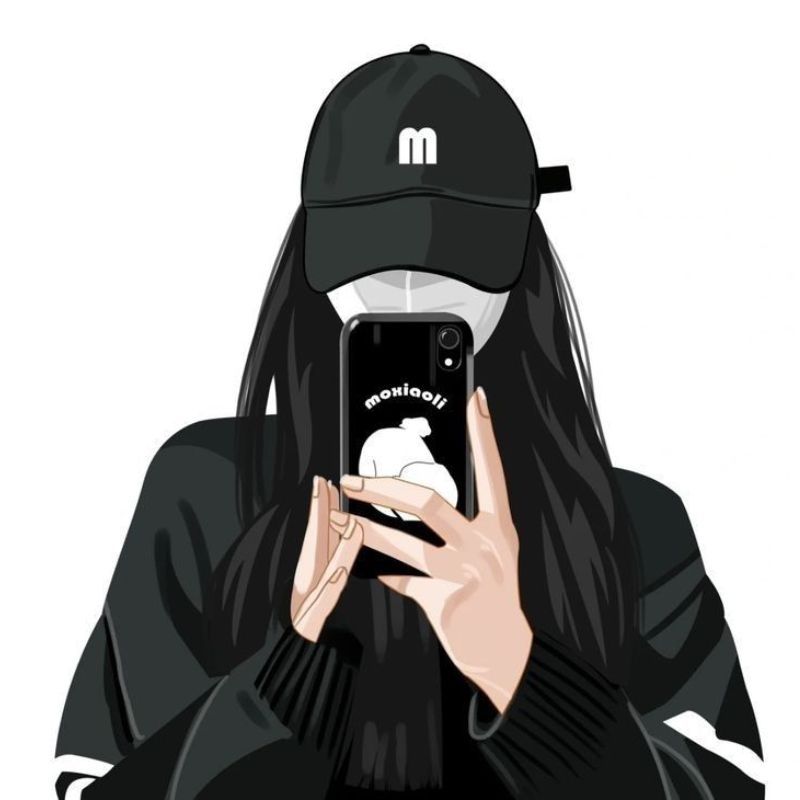 avatar ảnh nữ che mặt ngầu anime