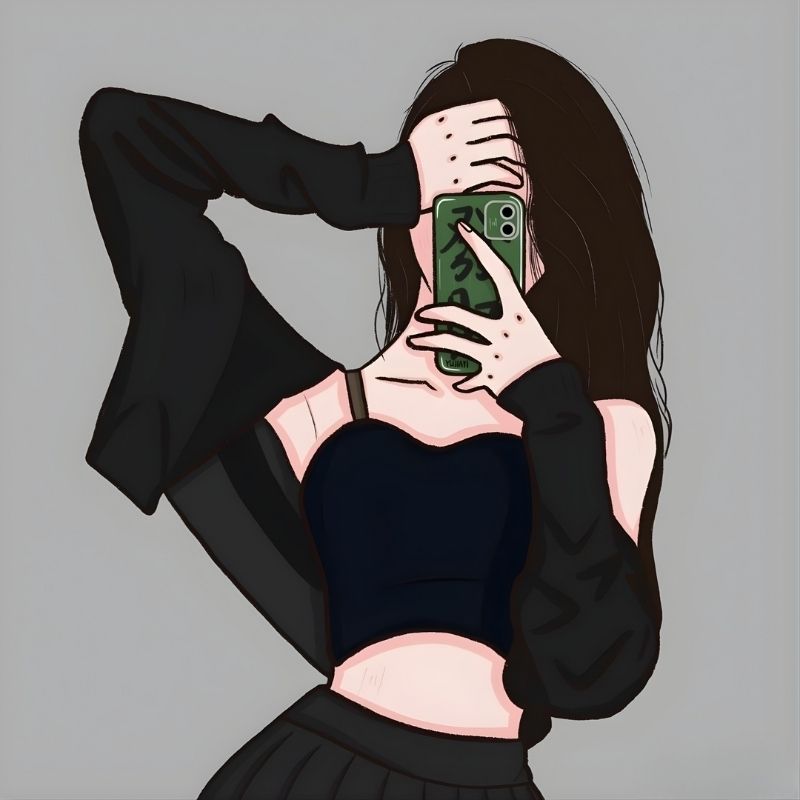 avatar ảnh girl che mặt ngầu anime sexy
