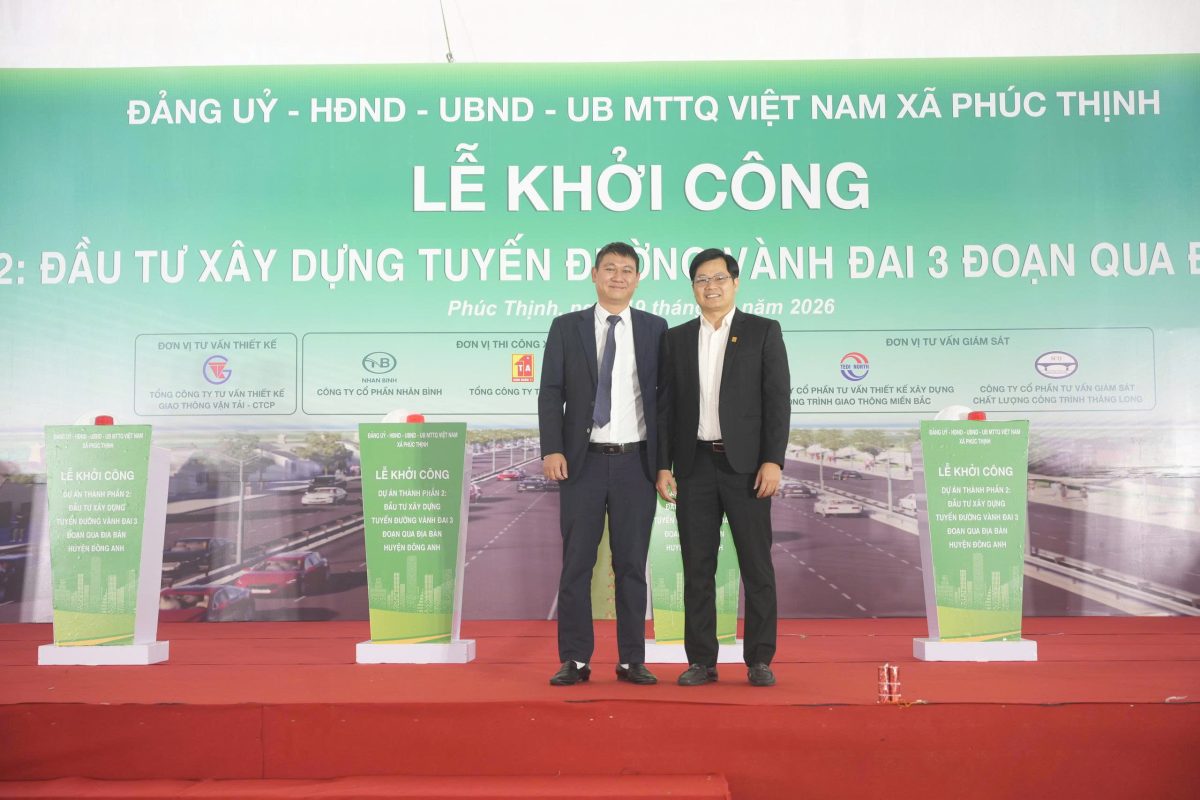 Khởi công Dự án ĐTXD đường Vành đai 3 đoạn qua Đông Anh (Hà Nội), công trình do TEDI thực hiện khảo sát thiết kế.
