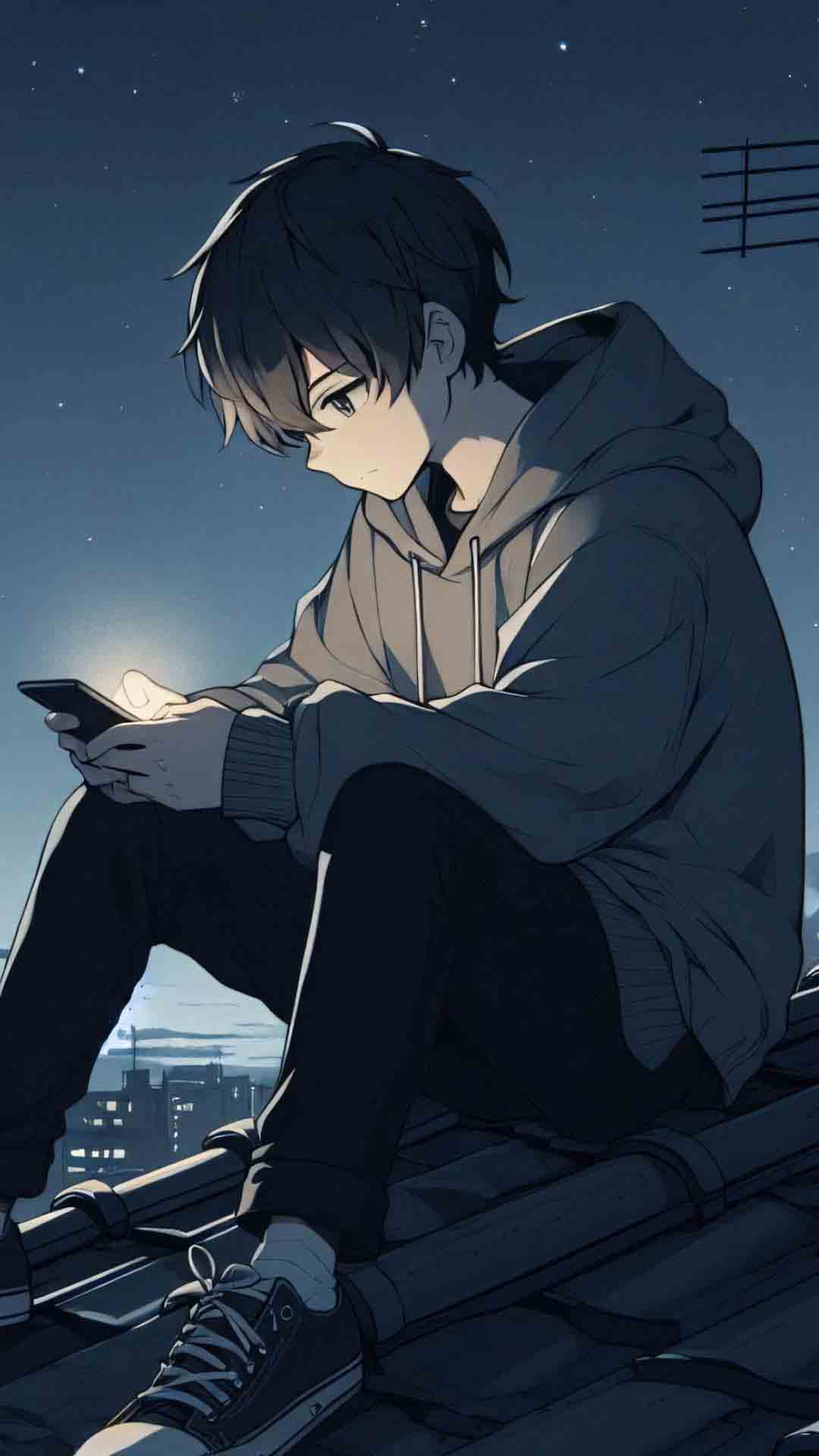trang den anh anime nam buon lanh lung 1920px 1080px full hd 2