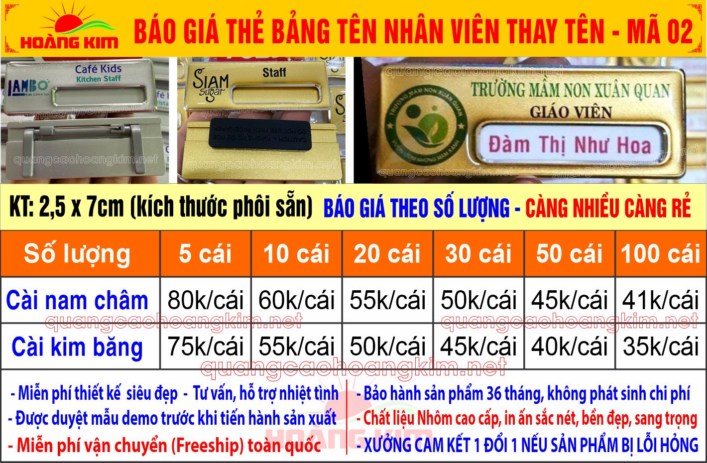 12 bao gia the bang ten nhan vien thay ten ma 02 - 299 MẪU THẺ TÊN NHÂN VIÊN THAY TÊN BỀN ĐẸP, GIÁ RẺ
